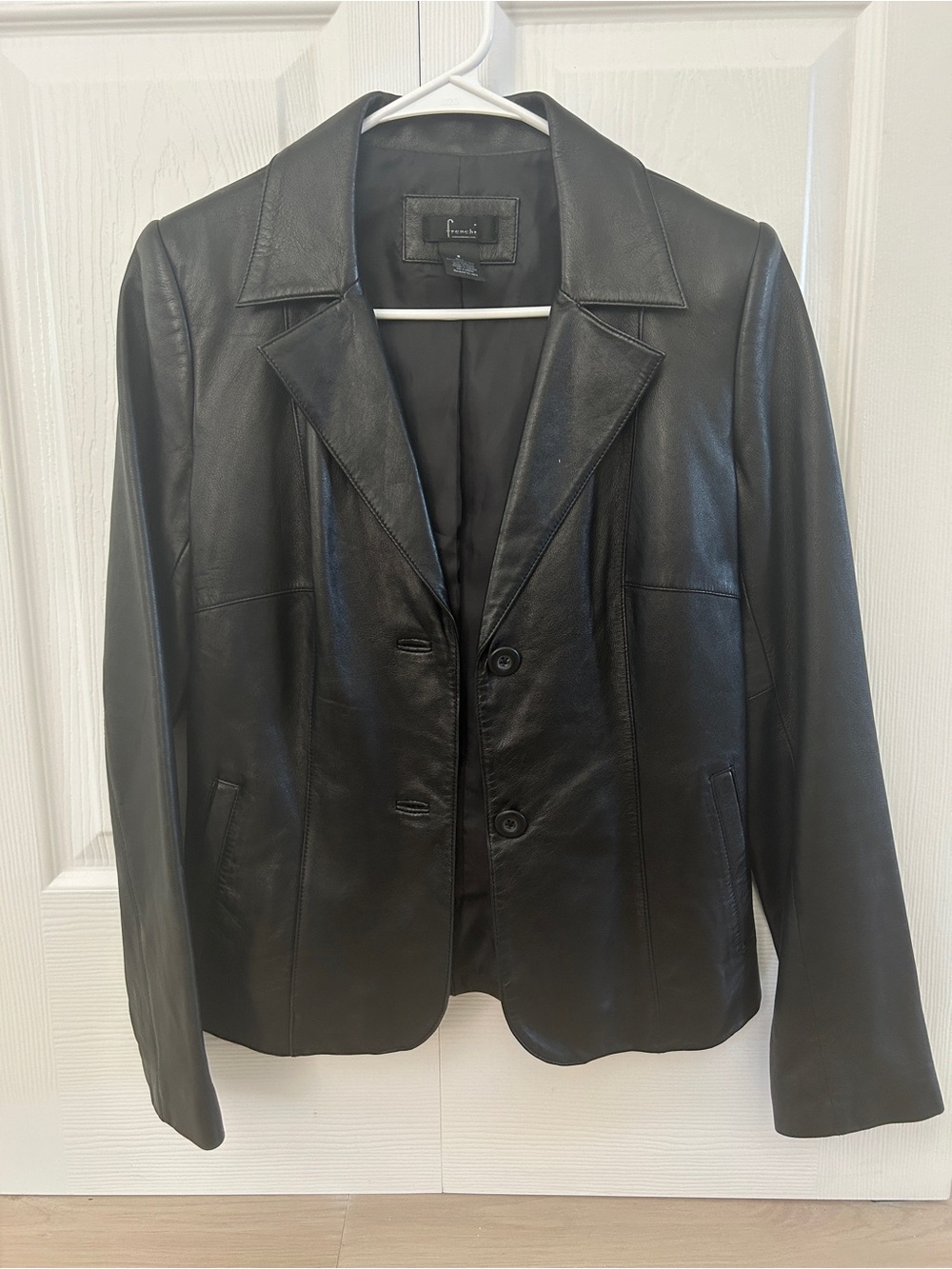 Vintage Black Leather Jacket Coat